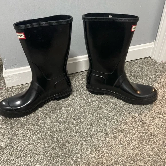 Hunter Glossy Black Boots - Picture 2 of 4
